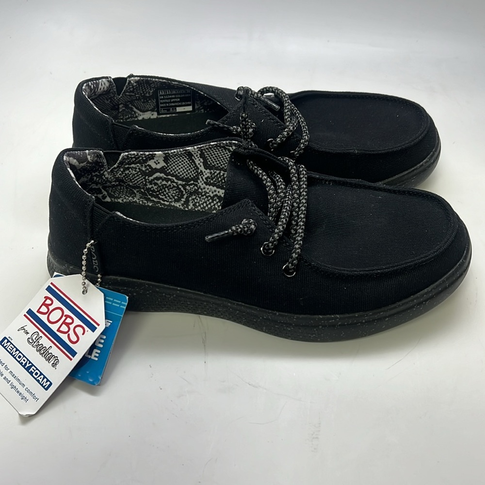 Skechers Women’s Bobs Skipper Tide Pool Sneaker Size 6.5 Black - Picture 3 of 8